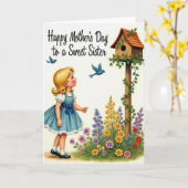 Vintage Mothers Day Art Card カード (黄色い花)