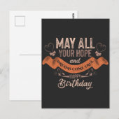 Vintage Motivational Happy birthday wishes ポストカード (正面/裏面)