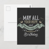 Vintage Motivational Happy birthday wishes ポストカード (正面/裏面)