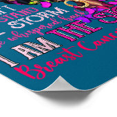 Vintage Motivational Suprt Breast Cancer Awareness ポスター (角)