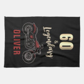 Vintage Motorcycle 60th Birthday Bike キッチンタオル (横)