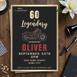 Vintage Motorcycle 60th Birthday Bike Party 招待状