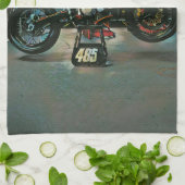 vintage motorcycle artwork キッチンタオル (折り畳み)