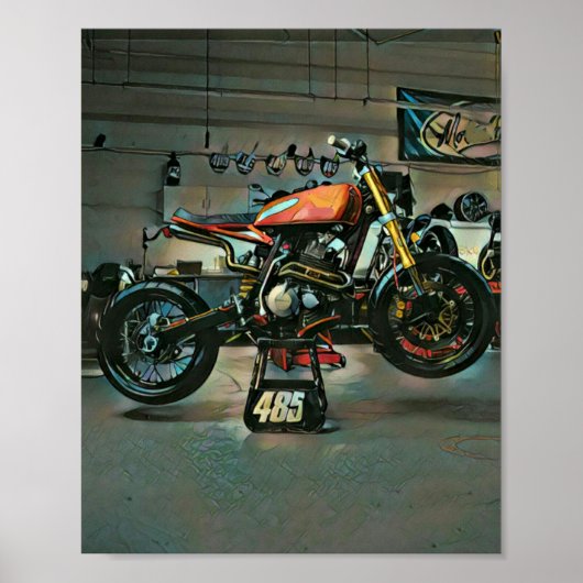 vintage motorcycle artwork ポスター (正面)