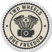 Vintage Motorcycle Engine Freedom Emblem シール (正面)