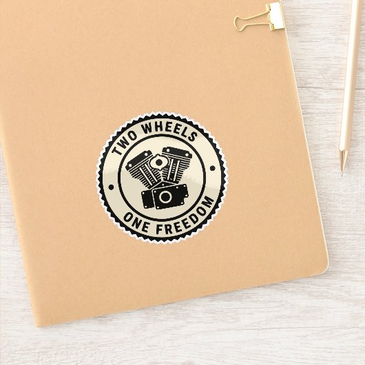 Vintage Motorcycle Engine Freedom Emblem シール (ノートブック)