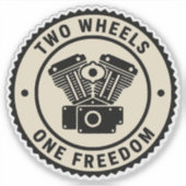 Vintage Motorcycle Engine Freedom Emblem シール (正面)