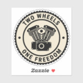Vintage Motorcycle Engine Freedom Emblem シール (シート)