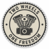 Vintage Motorcycle Engine Freedom Emblem シール (正面)