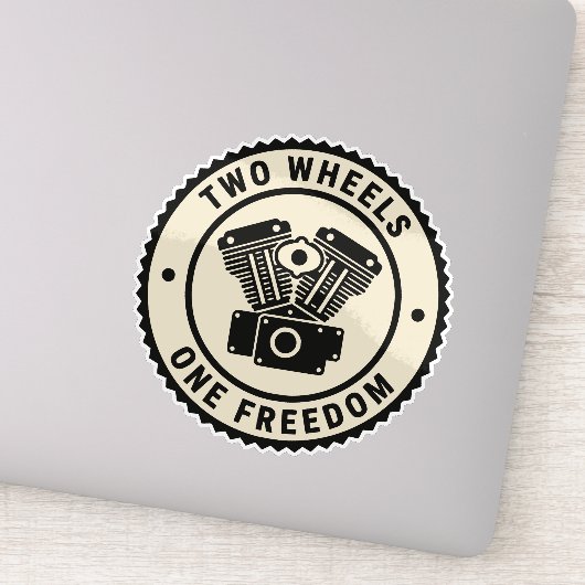 Vintage Motorcycle Engine Freedom Emblem シール (詳細)