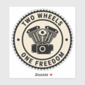 Vintage Motorcycle Engine Freedom Emblem シール (シート)