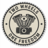 Vintage Motorcycle Engine Freedom Emblem シール (正面)