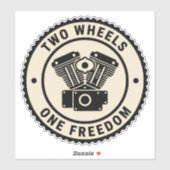 Vintage Motorcycle Engine Freedom Emblem シール (シート)