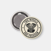 Vintage Motorcycle Engine Freedom Emblem マグネット (正面/裏面)