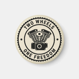 Vintage Motorcycle Engine Freedom Emblem マグネット