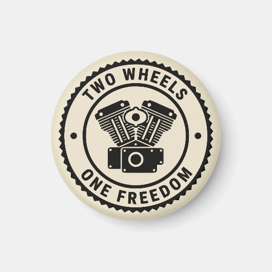 Vintage Motorcycle Engine Freedom Emblem マグネット (正面)