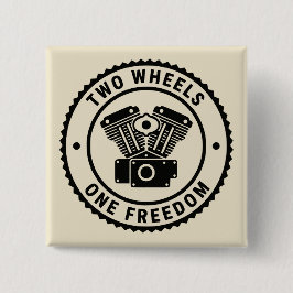 Vintage Motorcycle Engine Freedom Emblem 缶バッジ