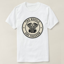 Vintage Motorcycle Engine Freedom Emblem Tシャツ