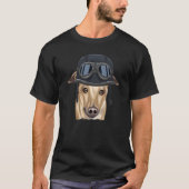 Vintage Motorcycle Helmet Greyhound Tシャツ (正面)