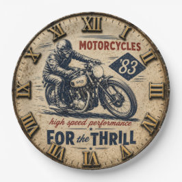 Vintage Motorcycle High Speed Performance ペーパープレート