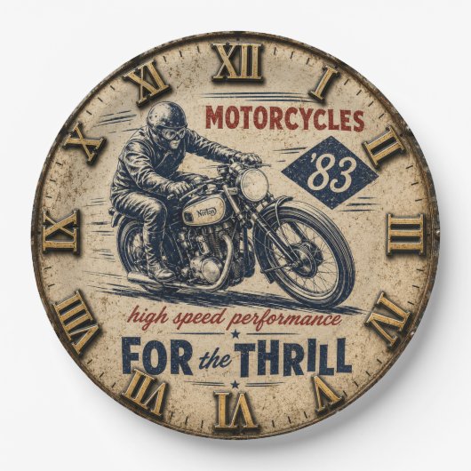 Vintage Motorcycle High Speed Performance ペーパープレート (正面)