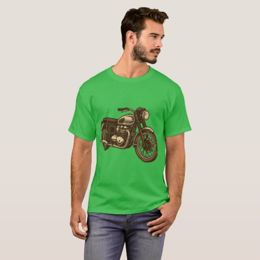 Vintage Motorcycle Illustration Tシャツ (正面フル)