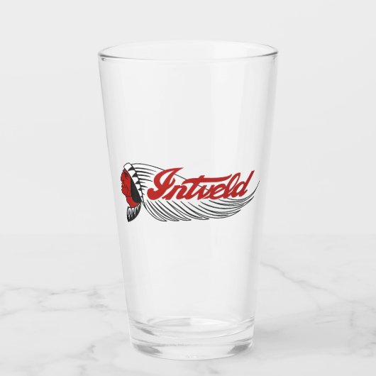 Vintage Motorcycle Logo White タンブラーグラス (正面)