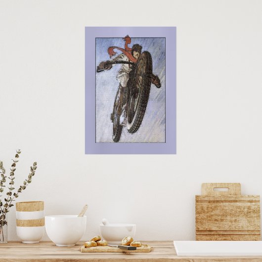 Vintage Motorcycle Poster ポスター (キッチン)