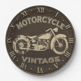 Vintage Motorcycle Retro Classic Bike Garage Decor ペーパープレート