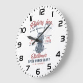 Vintage Motorcycle Riders Inc ラージ壁時計 (傾斜)