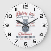Vintage Motorcycle Riders Inc ラージ壁時計 (正面)