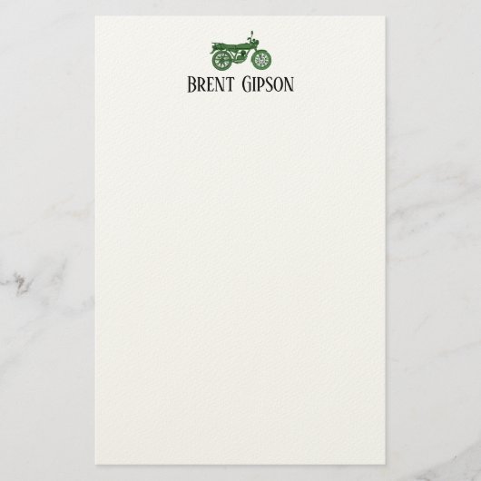 Vintage Motorcycle Sketch  Stationary  便箋 (正面)