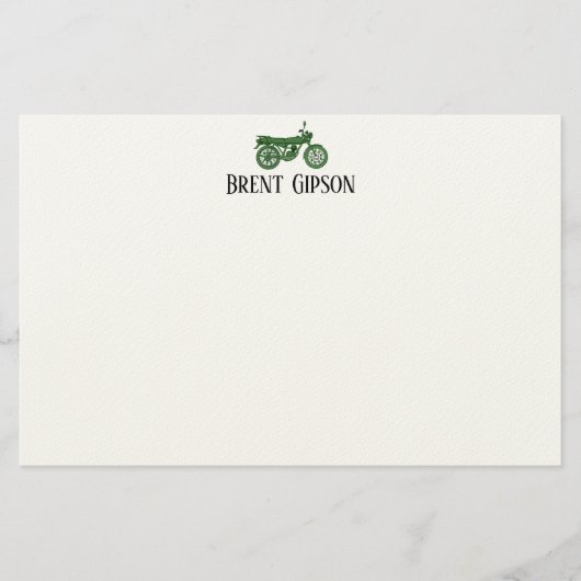 Vintage Motorcycle Sketch  Stationary Note Card 便箋 (正面)