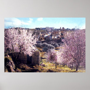 Vintage Mount Of Olives Jerusalem Israel 1950 - 77 ポスター