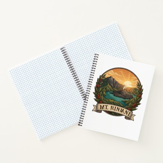 Vintage Mount Rinjani Indonesia Volcano Retro ノートブック (内部)