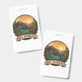 Vintage Mount Rinjani Indonesia Volcano Retro バッジ (正面＆裏面)