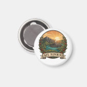 Vintage Mount Rinjani Indonesia Volcano Retro マグネット (正面/裏面)