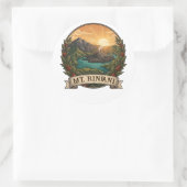 Vintage Mount Rinjani Indonesia Volcano Retro ラウンドシール (バッグ)