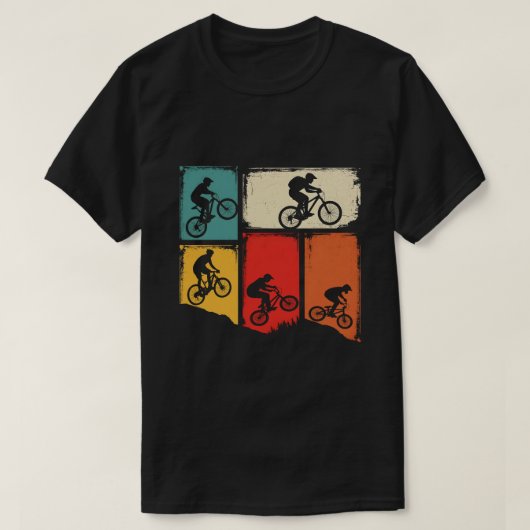 Vintage Mountain Bike Silhouette T-Shirt Tシャツ (デザイン正面)