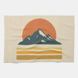 Vintage Mountain Kitchen Towel – Retro Adventure  キッチンタオル