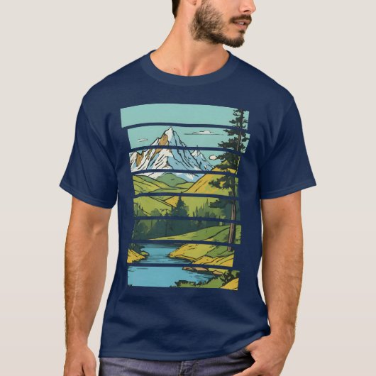Vintage Mountain Landscape gift Tシャツ (正面)