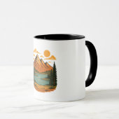 Vintage Mountain Landscape Illustration マグカップ (正面右)