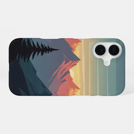 Vintage Mountain Ridge iPhone 16ケース (裏面横)