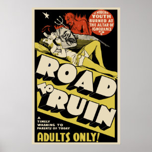 Vintage Movie Poster Art - "Road To Ruin" ポスター
