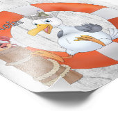 Vintage Möwe im Ring フォトプリント (角)