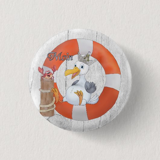 Vintage Möwe im Ring 缶バッジ (正面)