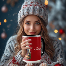 Vintage Mr and Mrs Claus Christmas Couple Newlywed マグカップ