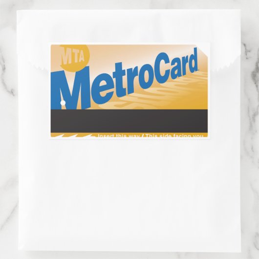 vintage MTA ticket image 長方形シール (バッグ)