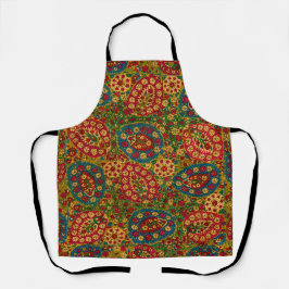 Vintage Multicolored Floral Tapestry エプロン