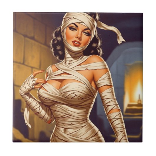 Vintage Mummy Pin-up タイル (正面)